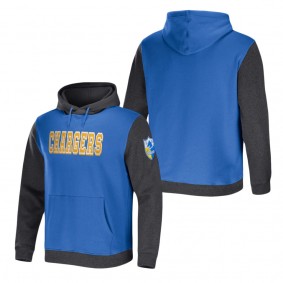 Men's Los Angeles Chargers NFL x Darius Rucker Collection by Fanatics Blue Charcoal Colorblock Pullover Hoodie