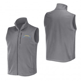 Men's Los Angeles Chargers NFL x Darius Rucker Collection by Fanatics Gray Polar Fleece Full-Zip Vest