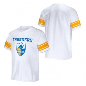 Men's Los Angeles Chargers NFL x Darius Rucker Collection by Fanatics White Football Striped T-Shirt