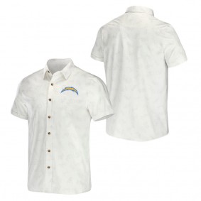 Men's Los Angeles Chargers NFL x Darius Rucker Collection by Fanatics White Woven Button-Up T-Shirt