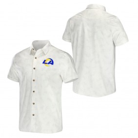 Men's Los Angeles Rams NFL x Darius Rucker Collection by Fanatics White Woven Button-Up T-Shirt