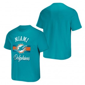 Men's Miami Dolphins NFL x Darius Rucker Collection by Fanatics Aqua Stripe T-Shirt