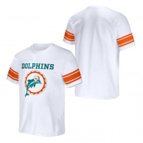 Men's Miami Dolphins NFL x Darius Rucker Collection by Fanatics White Football Striped T-Shirt