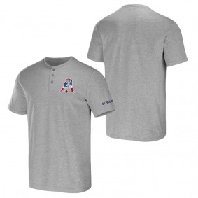 Men's New England Patriots NFL x Darius Rucker Collection by Fanatics Heather Gray Henley T-Shirt