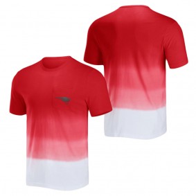 Men's New England Patriots NFL x Darius Rucker Collection by Fanatics Red White Dip Dye Pocket T-Shirt