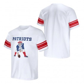 Men's New England Patriots NFL x Darius Rucker Collection by Fanatics White Football Striped T-Shirt