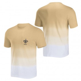 Men's New Orleans Saints NFL x Darius Rucker Collection by Fanatics Gold White Dip Dye Pocket T-Shirt