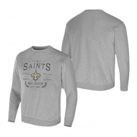 Men's New Orleans Saints NFL x Darius Rucker Collection by Fanatics Heather Gray Pullover Sweatshirt