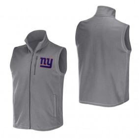 Men's New York Giants NFL x Darius Rucker Collection by Fanatics Gray Polar Fleece Full-Zip Vest