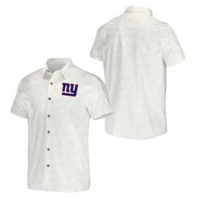 Men's New York Giants NFL x Darius Rucker Collection by Fanatics White Woven Button-Up T-Shirt