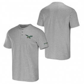 Men's Philadelphia Eagles NFL x Darius Rucker Collection by Fanatics Heather Gray Henley T-Shirt