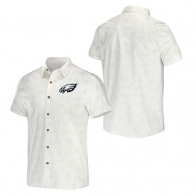 Men's Philadelphia Eagles NFL x Darius Rucker Collection by Fanatics White Woven Button-Up T-Shirt