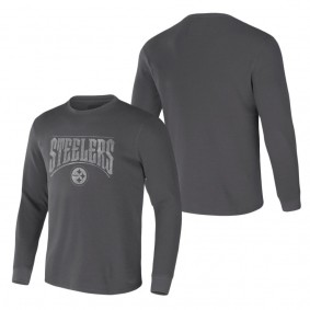 Men's Pittsburgh Steelers NFL x Darius Rucker Collection by Fanatics Charcoal Long Sleeve Thermal T-Shirt