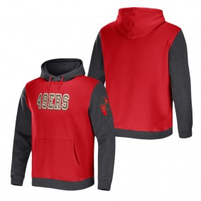 Men's San Francisco 49ers NFL x Darius Rucker Collection by Fanatics Scarlet Charcoal Colorblock Pullover Hoodie