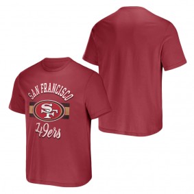 Men's San Francisco 49ers NFL x Darius Rucker Collection by Fanatics Scarlet Stripe T-Shirt
