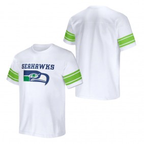 Men's Seattle Seahawks NFL x Darius Rucker Collection by Fanatics White Football Striped T-Shirt