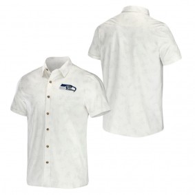 Men's Seattle Seahawks NFL x Darius Rucker Collection by Fanatics White Woven Button-Up T-Shirt