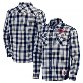 Minnesota Twins Darius Rucker Plaid Flannel Button-Up Shirt Navy