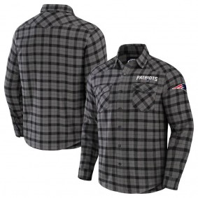 New England Patriots NFL x Darius Rucker Flannel Long Sleeve Button-Up Shirt Gray