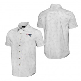 Men's New England Patriots NFL x Darius Rucker Collection by Fanatics White Woven Short Sleeve Button Up Shirt