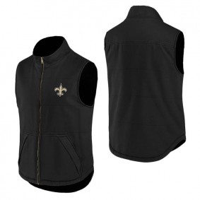 Men's New Orleans Saints NFL x Darius Rucker Collection by Fanatics Black Sherpa-Lined Full-Zip Vest