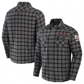 New York Giants NFL x Darius Rucker Flannel Long Sleeve Button-Up Shirt Gray