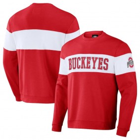 Ohio State Buckeyes Darius Rucker Colorblocked Pullover Sweatshirt Scarlet White