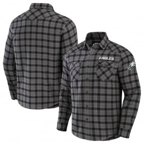 Philadelphia Eagles NFL x Darius Rucker Flannel Long Sleeve Button-Up Shirt Gray