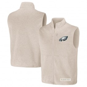 Philadelphia Eagles NFL x Darius Rucker Full-Zip Sweater Vest Oatmeal