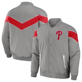 Philadelphia Phillies Darius Rucker Baseball Raglan Full-Snap Jacket Gray