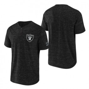 Raiders NFL x Darius Rucker Collection Black Slub Henley T-Shirt