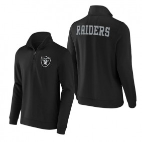 Raiders NFL x Darius Rucker Collection Black Tri-Blend Quarter-Zip Sweatshirt