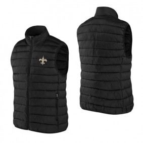 Saints NFL x Darius Rucker Collection Black Faux Down Full-Zip Vest