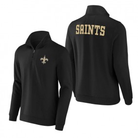 Saints NFL x Darius Rucker Collection Black Tri-Blend Quarter-Zip Sweatshirt