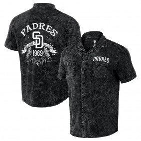 San Diego Padres Darius Rucker Denim Team Color Button-Up Shirt Black