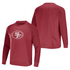 Men's San Francisco 49ers NFL x Darius Rucker Collection by Fanatics Scarlet Raglan Fleece Pullover Sweatshirt
