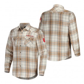 Men's San Francisco 49ers NFL x Darius Rucker Collection by Fanatics Tan Flannel Long Sleeve Button-Up Shirt