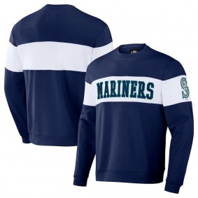 Seattle Mariners Darius Rucker Stripe Pullover Sweatshirt Navy