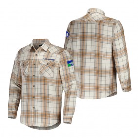 Men's Seattle Seahawks NFL x Darius Rucker Collection by Fanatics Tan Flannel Long Sleeve Button-Up Shirt