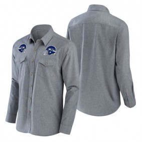 Men's Seattle Seahawks NFL x Darius Rucker Collection by Fanatics Gray Chambray Long Sleeve Button-Up Shirt