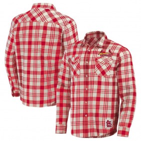 St. Louis Cardinals Darius Rucker Plaid Flannel Button-Up Shirt Red