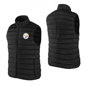 Steelers NFL x Darius Rucker Collection Black Faux Down Full-Zip Vest