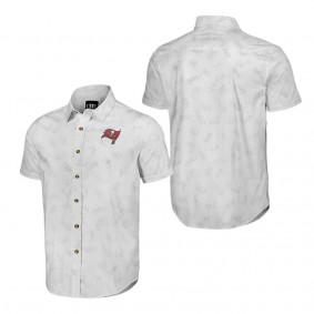 Men's Tampa Bay Buccaneers NFL x Darius Rucker Collection by Fanatics White Woven Short Sleeve Button Up Shirt