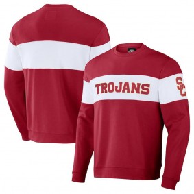 USC Trojans Darius Rucker Colorblocked Pullover Sweatshirt Garnet White