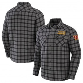 Washington Commanders NFL x Darius Rucker Flannel Long Sleeve Button-Up Shirt Gray